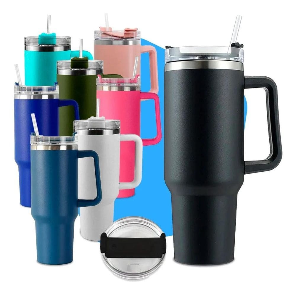 Copo Térmico Com Canudo 40Oz - Garrafa Térmica Inox