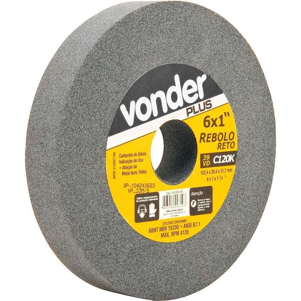 Rebolo Reto 152,4X25,4X31,8 G120 Verde Para Vídea 39Cvd - Vo