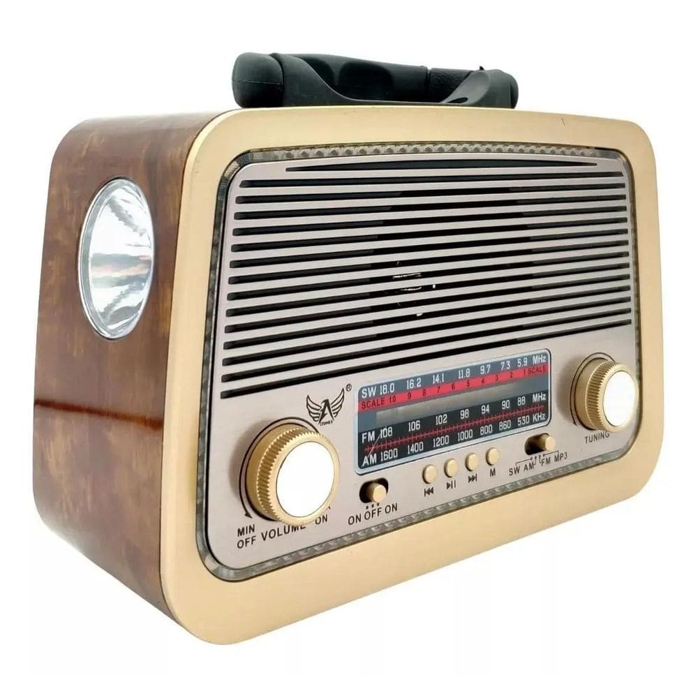Rádio Vintage Retrô Antigo Bluetooth Usb Am Fm Usb Led
