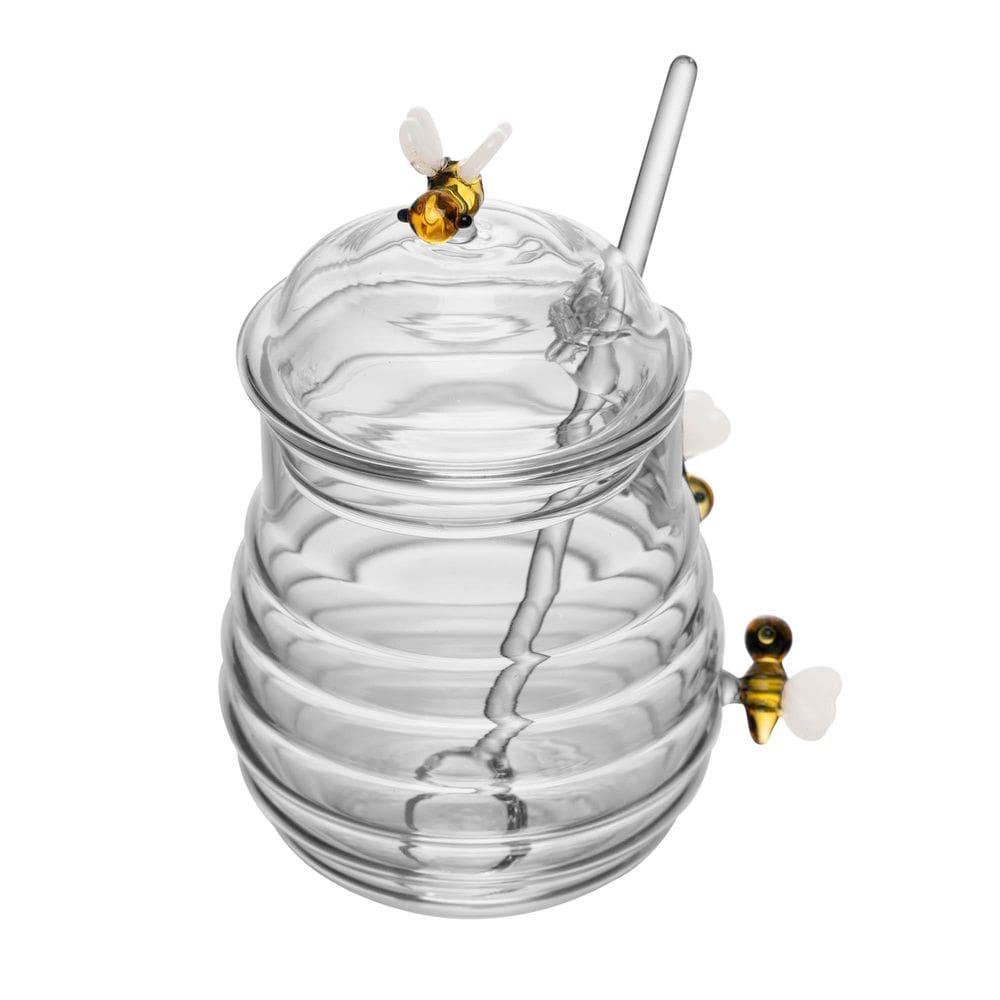 Açucareiro Colher Vidro Fino E Tampa 470Ml Lovely Bee Abelha