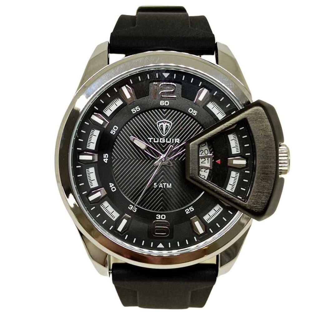 Relógio Tuguir Masculino Ref: Tg30440 Oversized Prateado