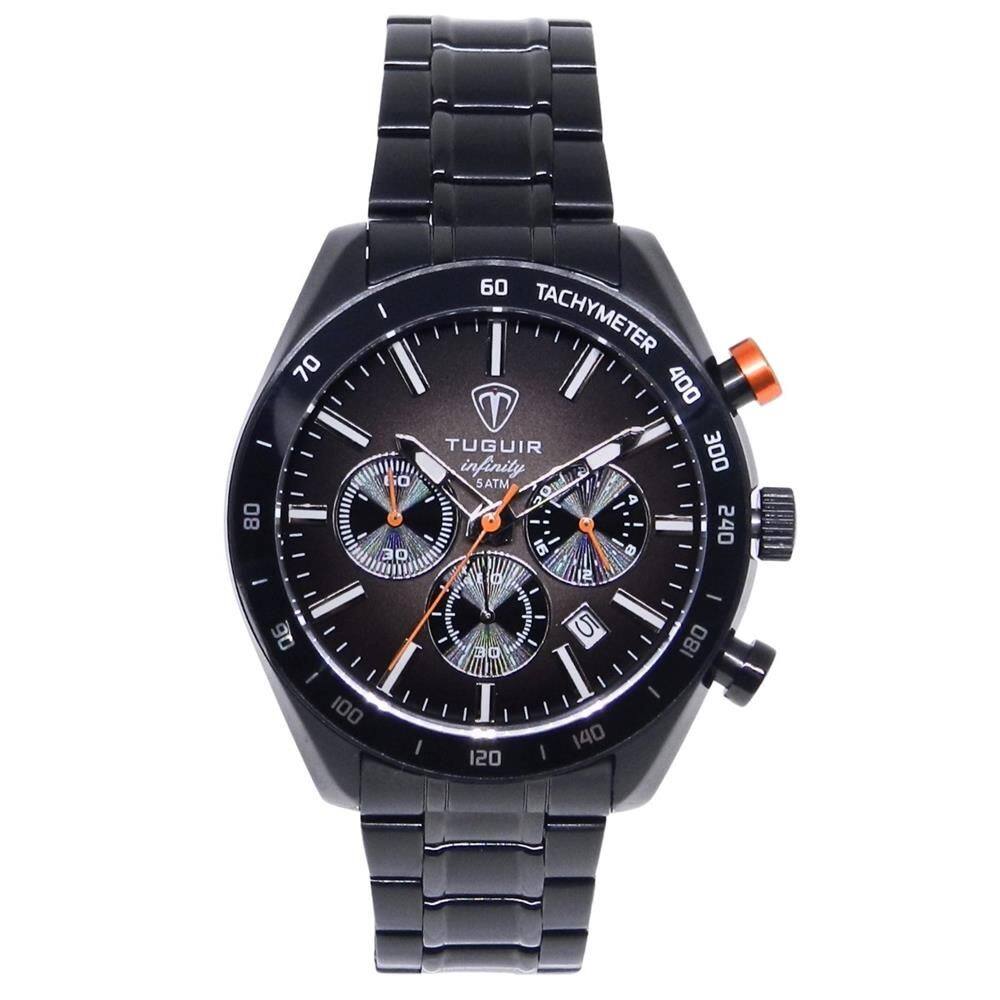 Relógio Tuguir Masculino Ref: Tgi37119 Cronógrafo Aço Black