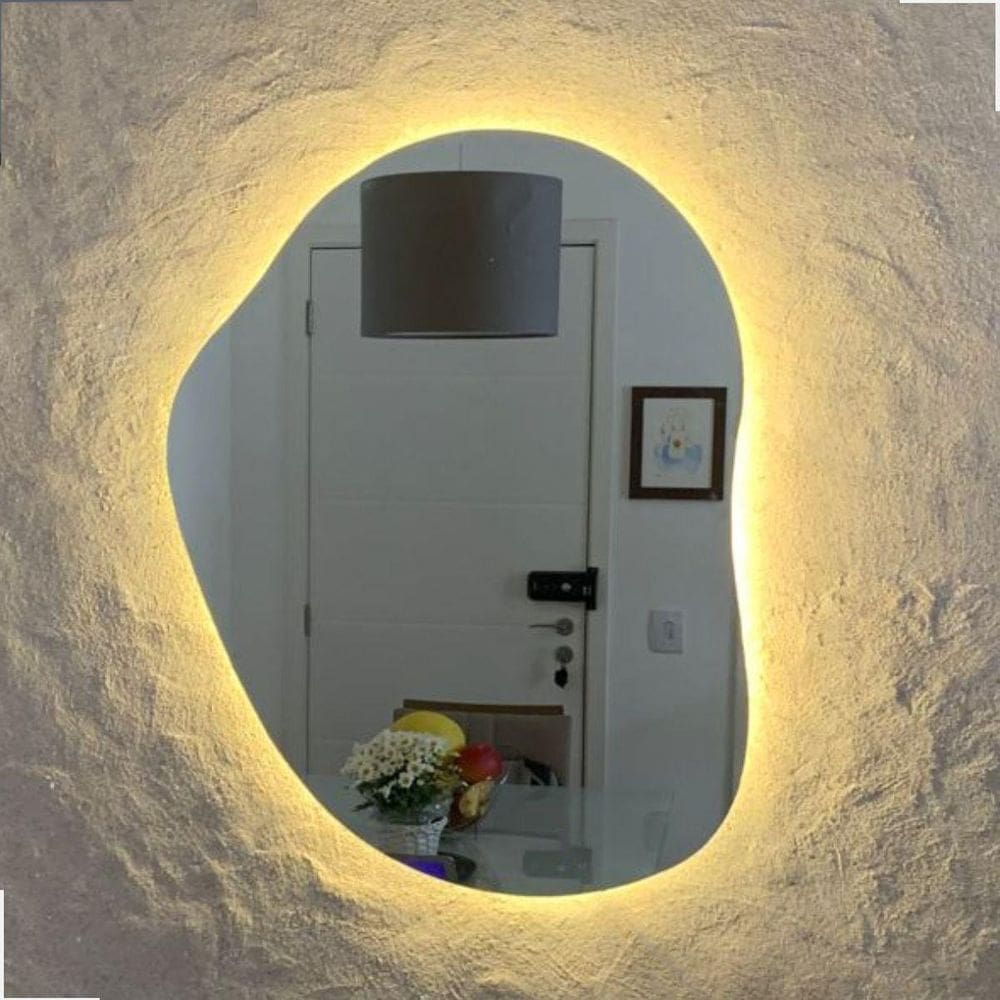 Espelho Grande Led Decorativo Banheiro Fonte Bivolt 93X73