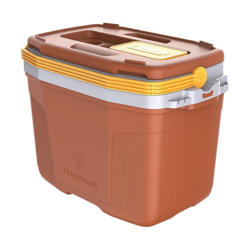 Caixa Térmica Suv 32 Litros Marrom Com Amarelo Termolar