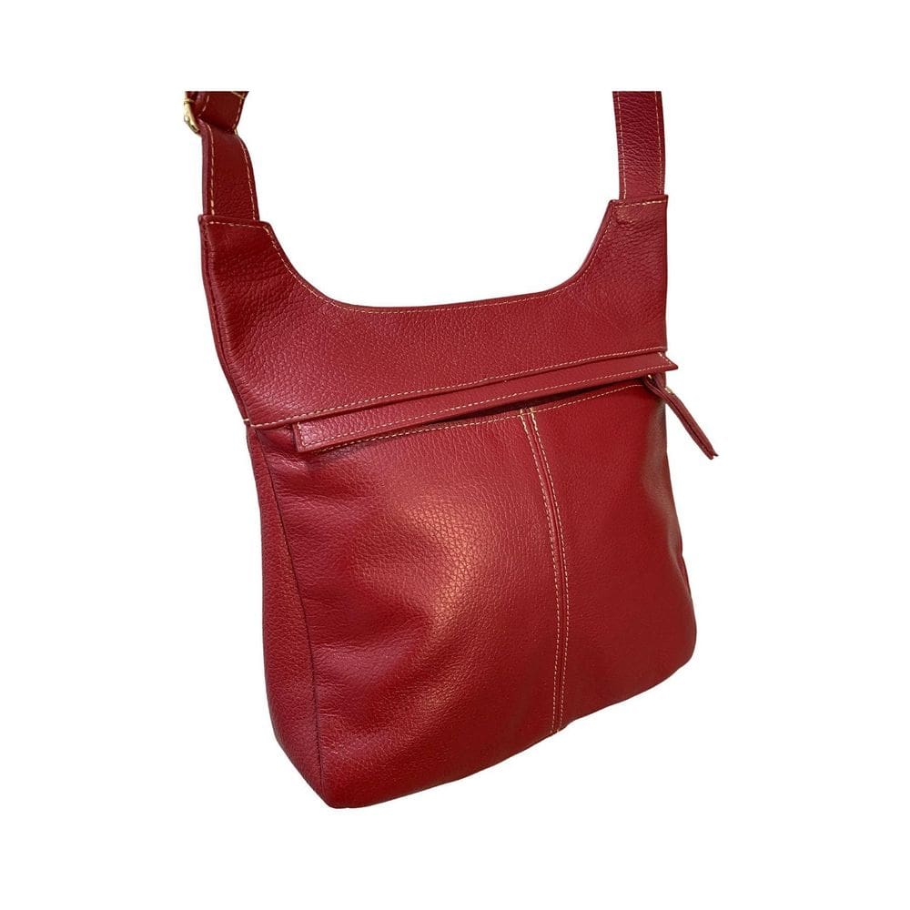 Bolsa Couro Atual Transversal Anti-Furto 1096 - Vermelho