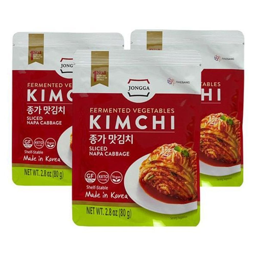 Kit Com 3 Pacotes De 80G Kimchi Conserva Coreano Jongga