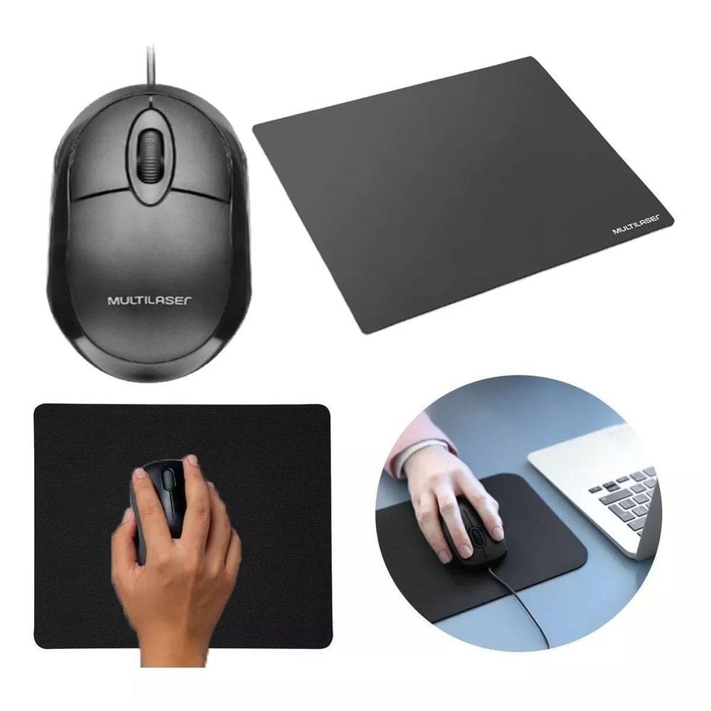 Kit Multilaser Mouse Com Fio Com Mouse Pad  Lacrado