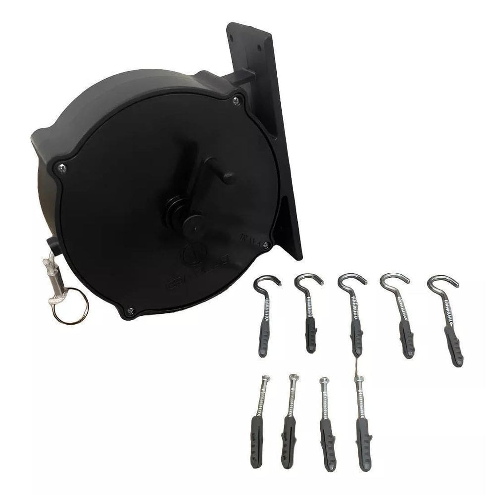 Varal De Roupa Parede Retrátil 30Mt Compacto E Resistente