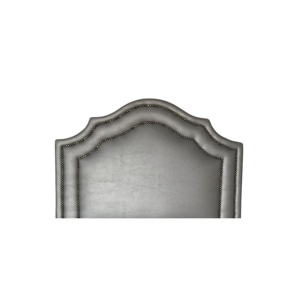 Cabeceira Solteiro Provençal Luxo Cinza Dupla Tacha