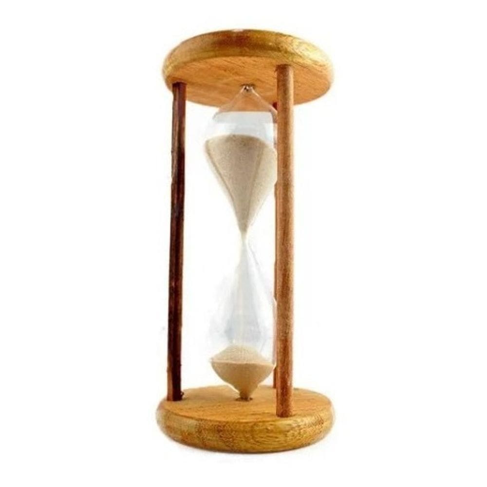 Ampulheta Madeira E Vidro Relógio De Areia 45 Seg