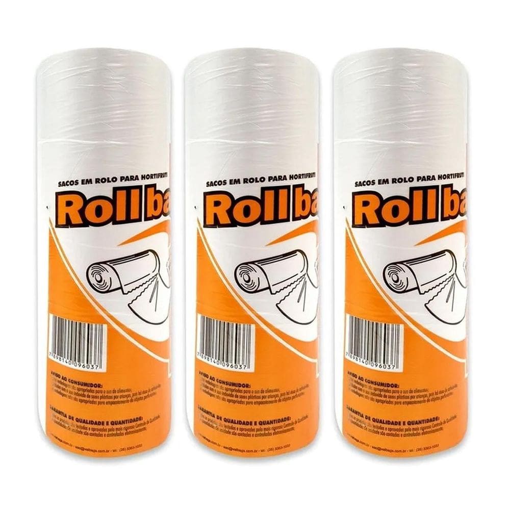 Kit 3 Bobinas Saco Transparente Picotado 25X35 C/500 Sacos