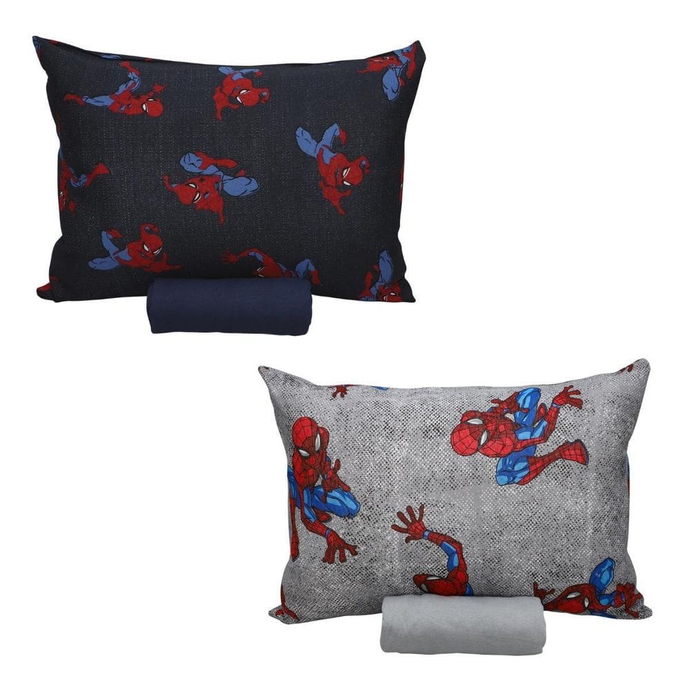 Kit 2 Jogos Cama 100% Algodão Spider Homem Aranha Solteiro