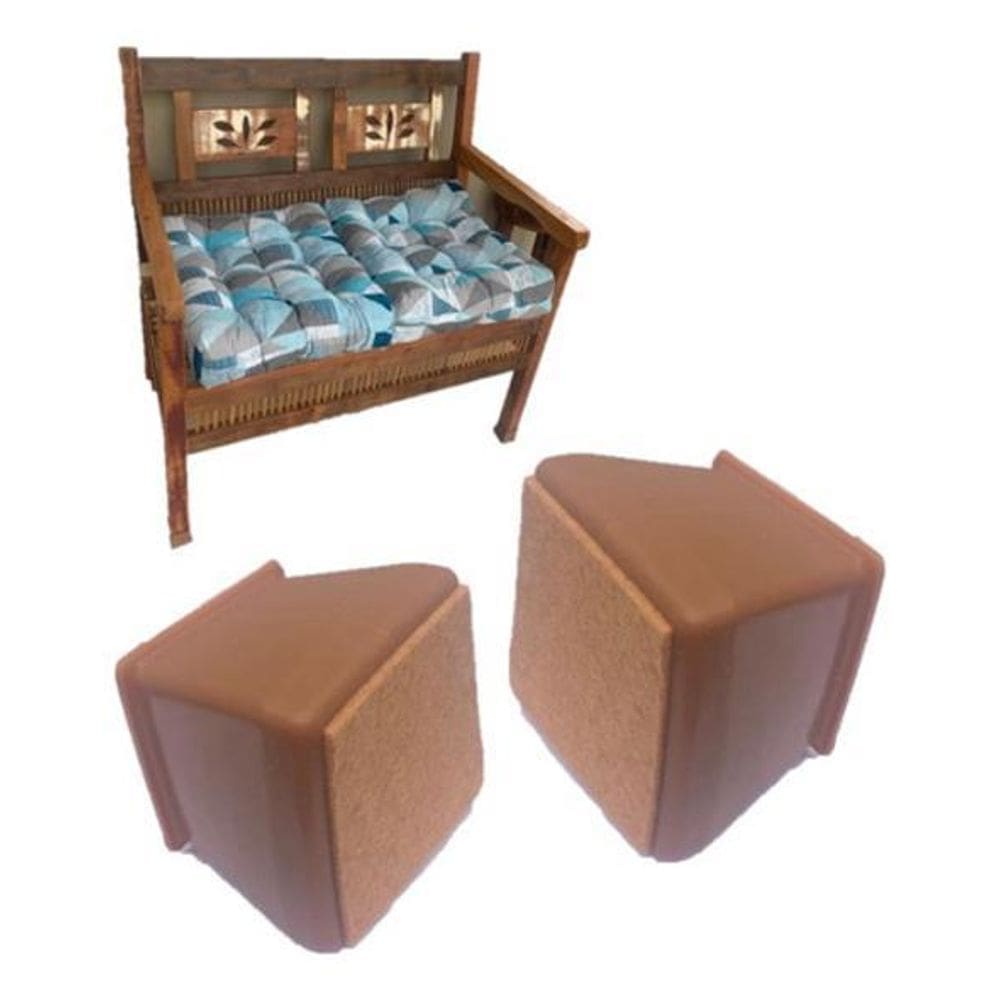 Kit 4 Pé Quadrado De Silicone Marrom Pé 5Cm 6Cm 6,5Cm