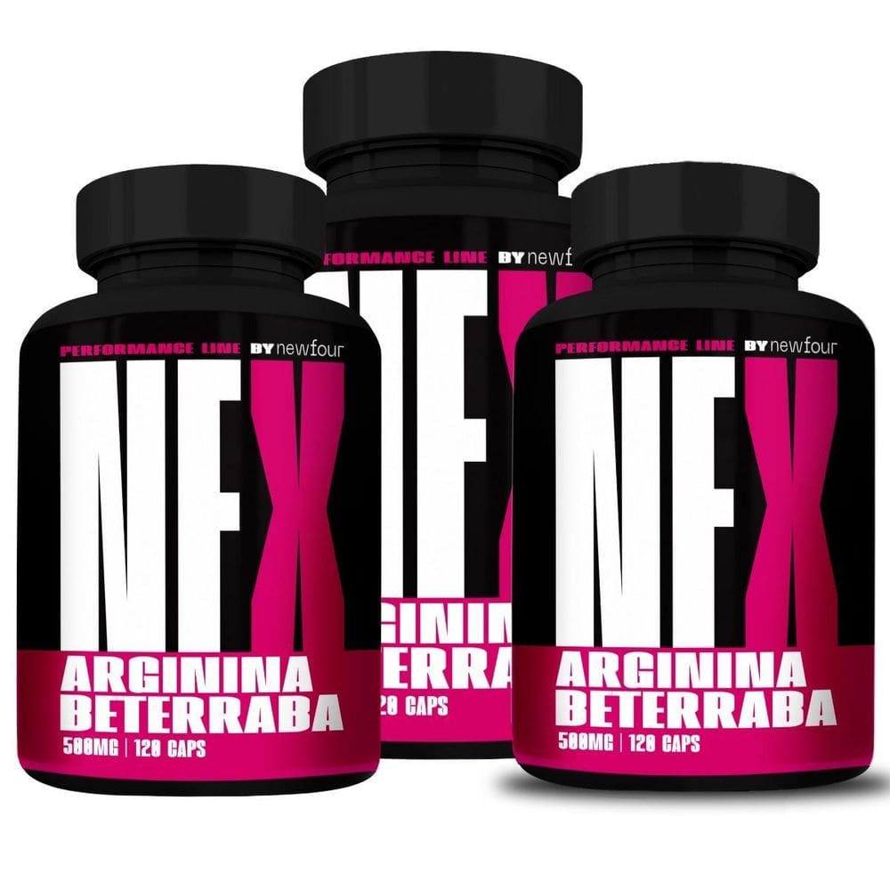 L-Arginina + Beterraba Kit Com 3 Potes Total De 360 Capsulas