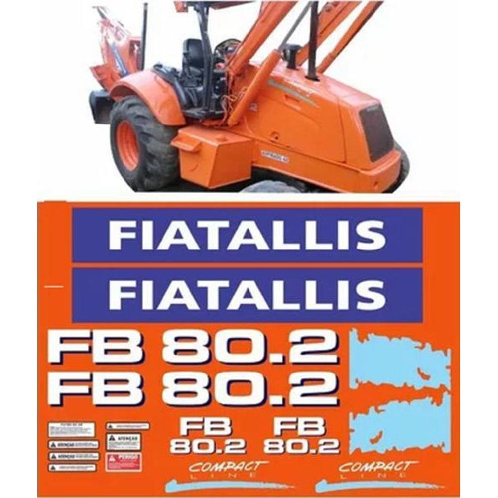 Kit Adesivos Fiatallis Fb 80.2 Compact Para Retroescavadeira