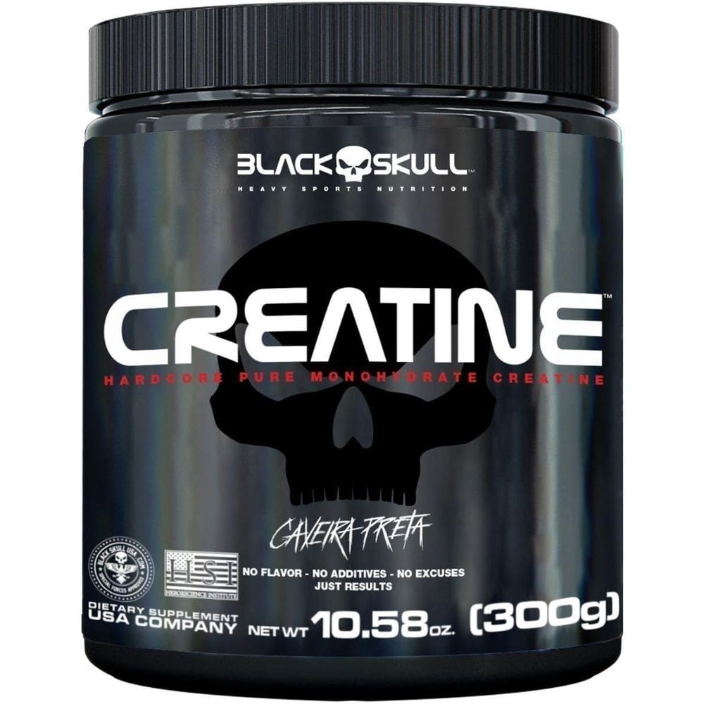 Creatine Monohidratada 100% Pura  300G  Black Skull