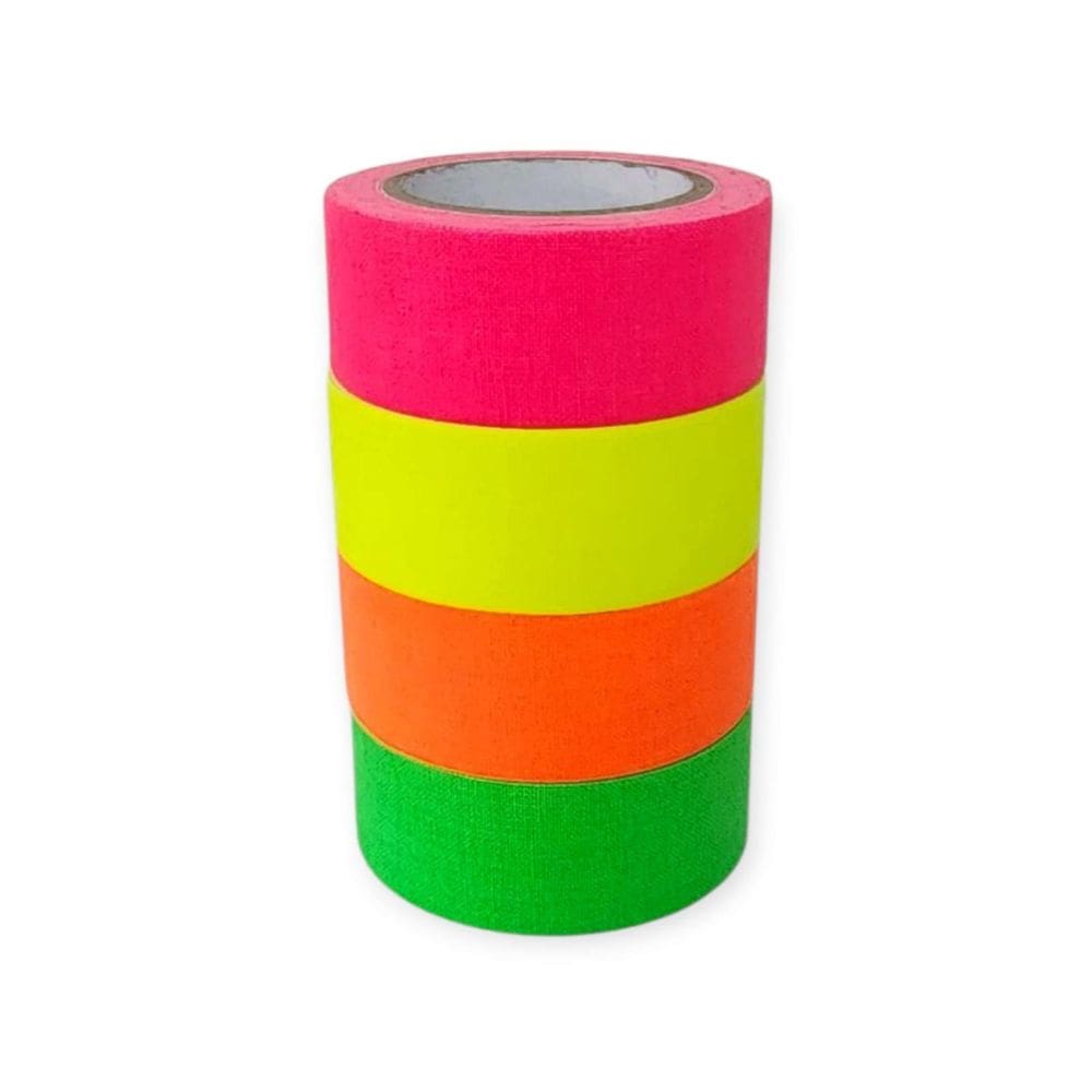 Kit 4 Rolos Fita Tecido Gaffer Tesa 24Mmx5M Fluorescente