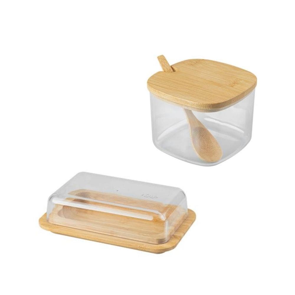 Kit 2 Peças Mesa Posta Açucareiro E Mantegueira Ou Bambu