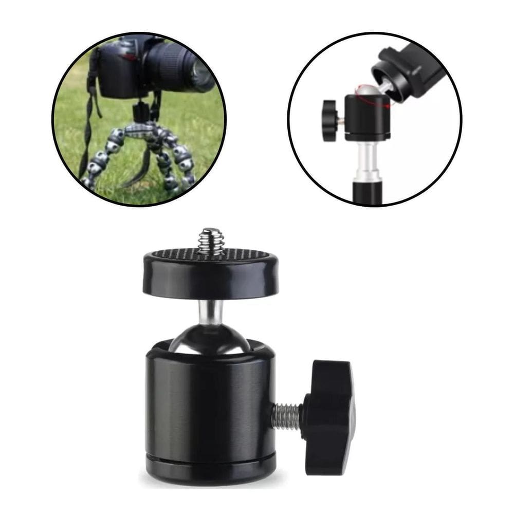 Ball Head Tripé Rotação 360 Graus Câmeras Suporte Rotativo
