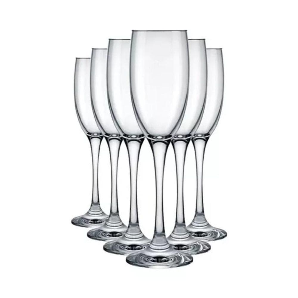 Jogo 6 Taças Champagne Cristal Imperatriz 190Ml - Nadir
