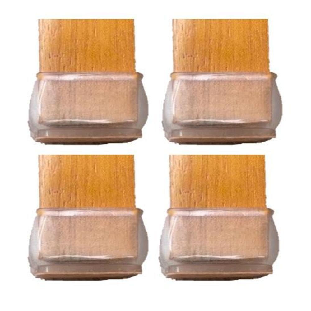 Kit 8 Ponteira Feltro Quadrado Pé Cadeira Mesa Moveis