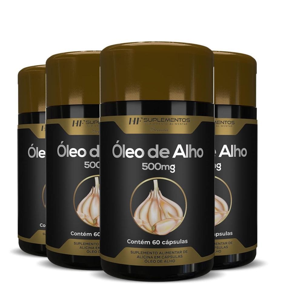 4X Oleo De Alho Premium 500Mg 60Caps Hf Suplementos