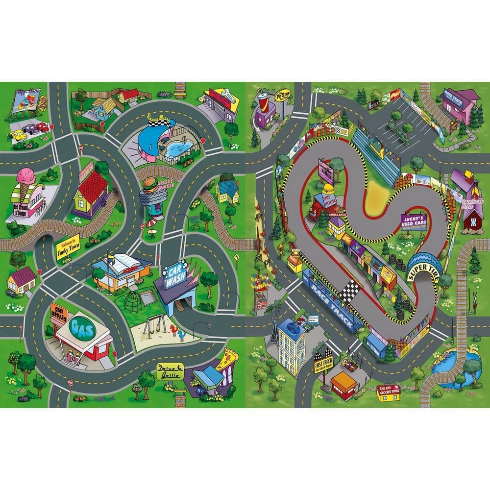 Tapete Infantil Criança Pista Hot Carrinho 150X100Cm Corrida