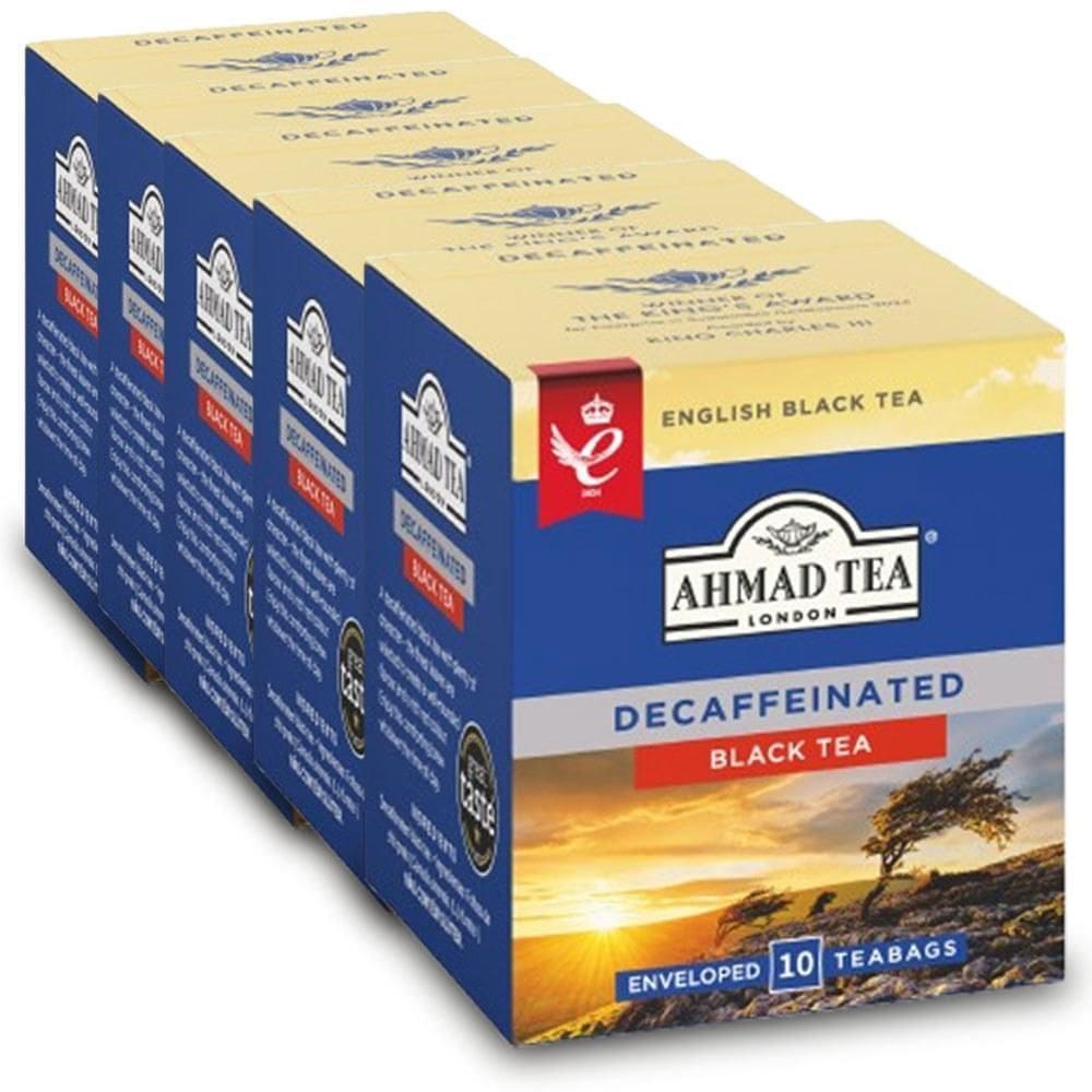 Chá Preto Descafeinado Ahmad Tea Kit 5 Caixas De 10 Sachês
