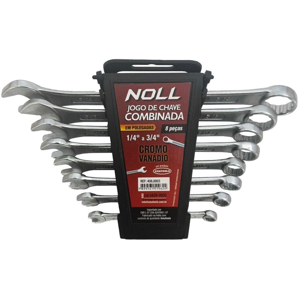 Jogo De Chave Combinada 1/4``-3/4`` 8 Peças 408,0003 Noll