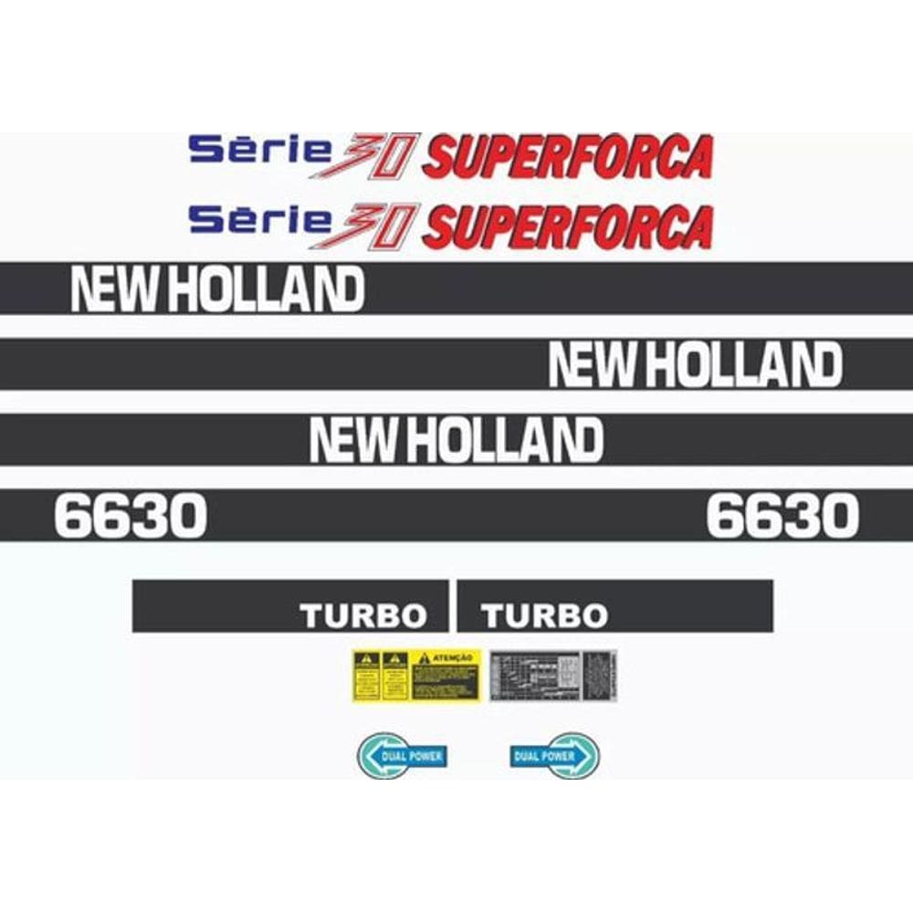 Kit Adesivos New Holland 6630 Série 30 Superforça