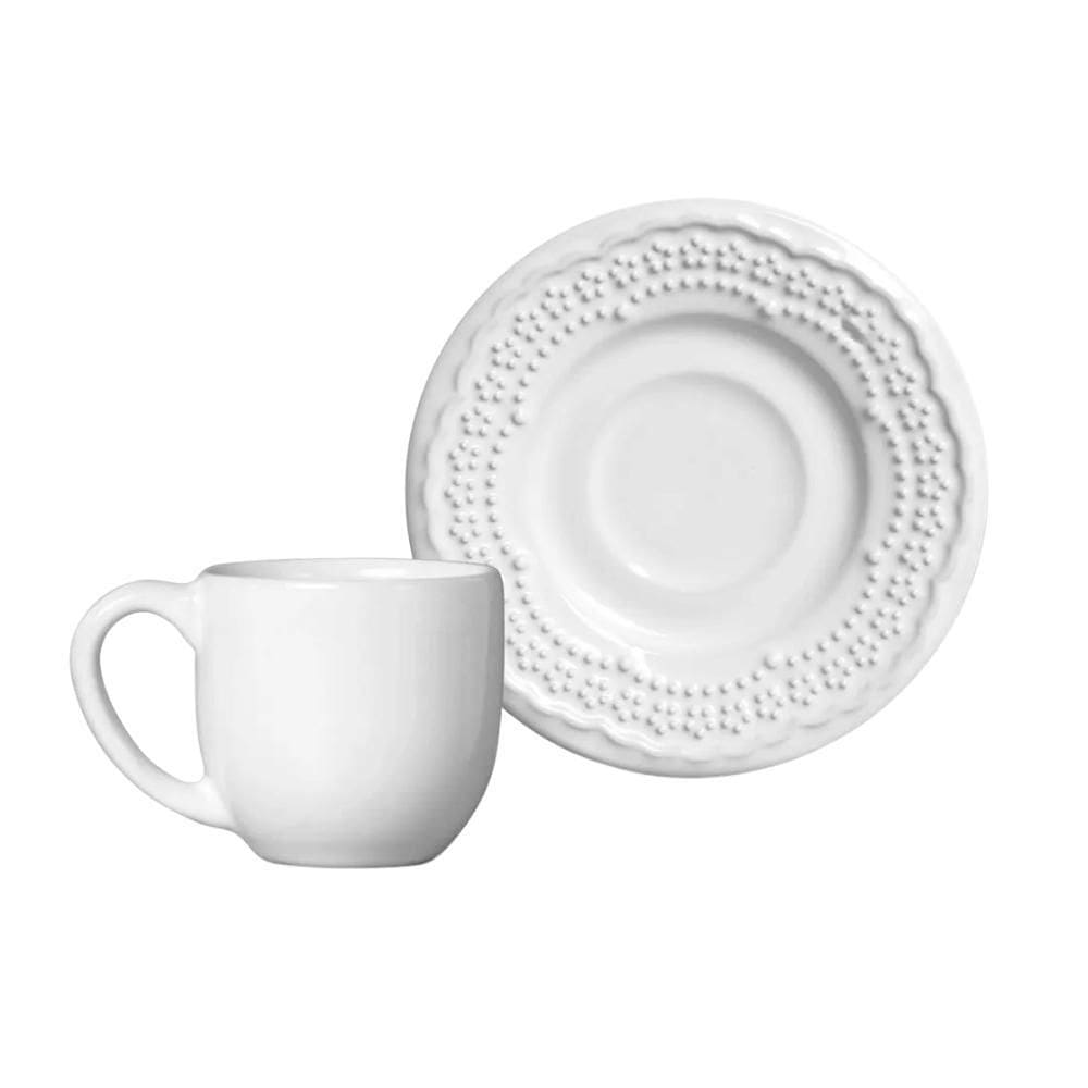 Xicara De Café Com Pires 72Ml Madeleine Branco Porto Brasil