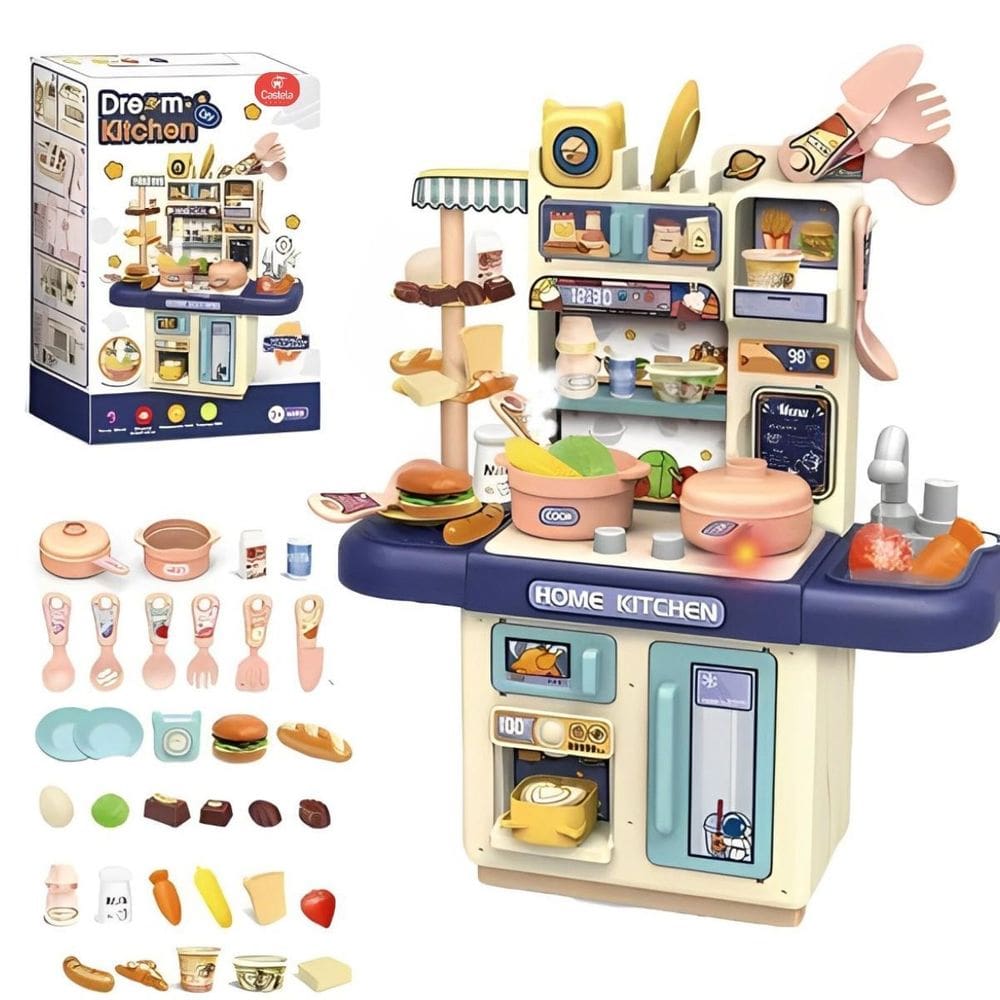 Cozinha Solta Fumaça Sai Água Luz Infantil - Castela