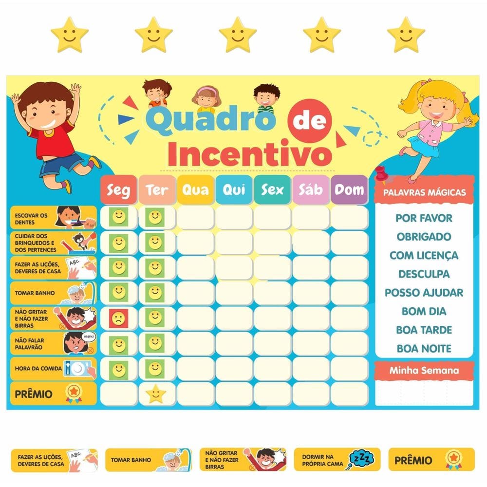 Quadro De Incentivo De Parede - Unissex -Emojis