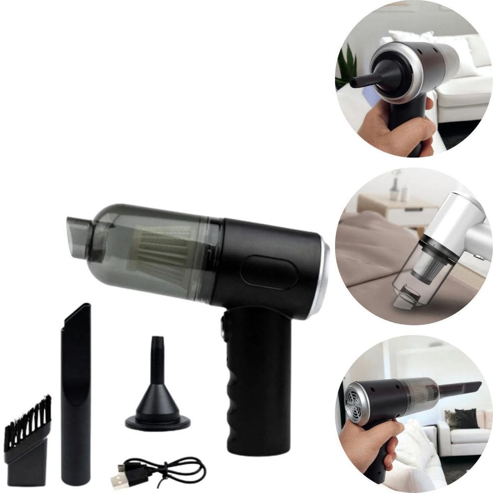 Mini Aspirador E Ventilador Pó Automóveis Premium Cor Verde