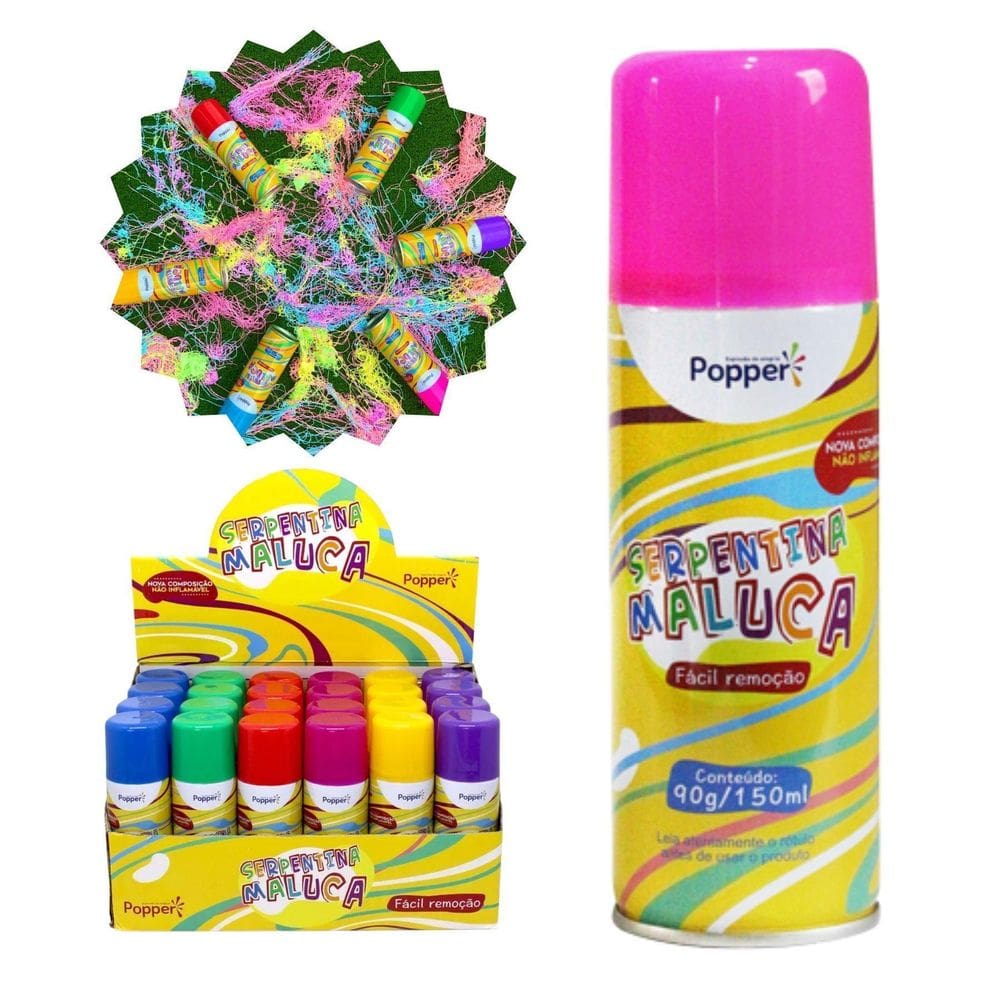 Spray De Serpentina Verde Maluca Folia Brincadeira Carnaval