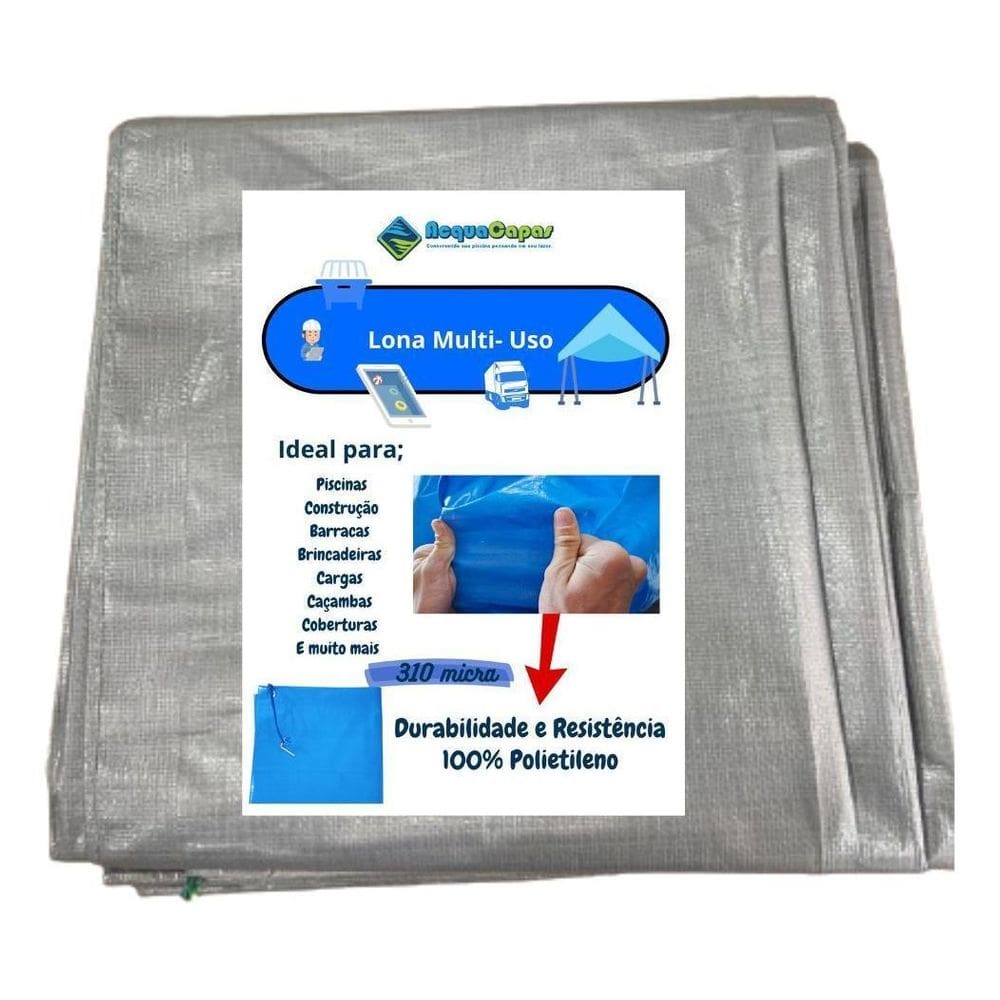 Lona Acquacapas Leve 4X4 Cinza Multiuso Impermeável Barraca