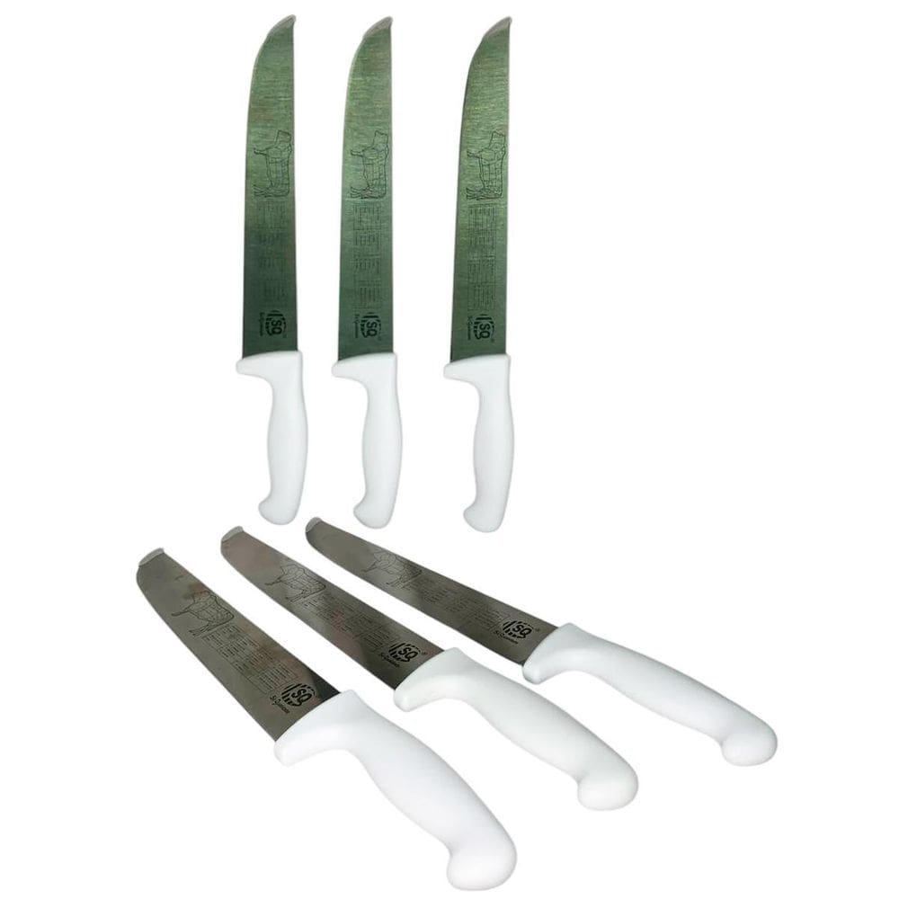 Kit 6 Unidades Faca Para Carne N.10 Metal Profissional