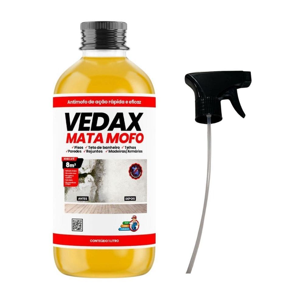 Mata Mofo Vedax Não Volta Anti Mofo 1Lt + Borrifador
