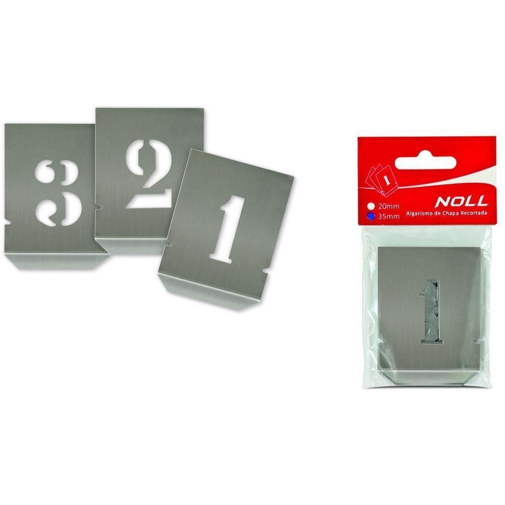 Jogo Algarismo Chapa Vazada 100Mm 10 Peças  136,0005  - Noll