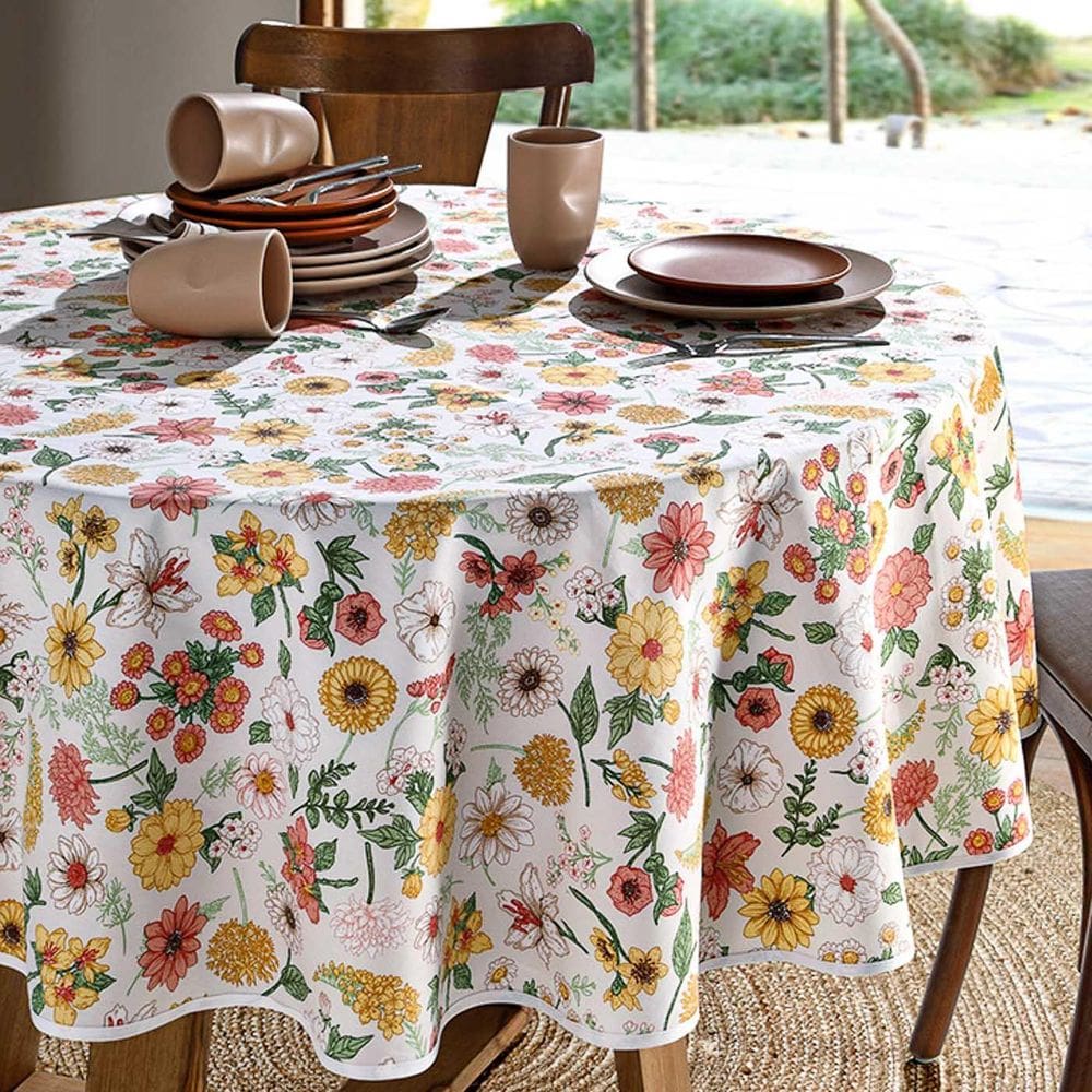 Toalha De Mesa Redonda 4 Lugares 1,60 M Dohler Clean Elane