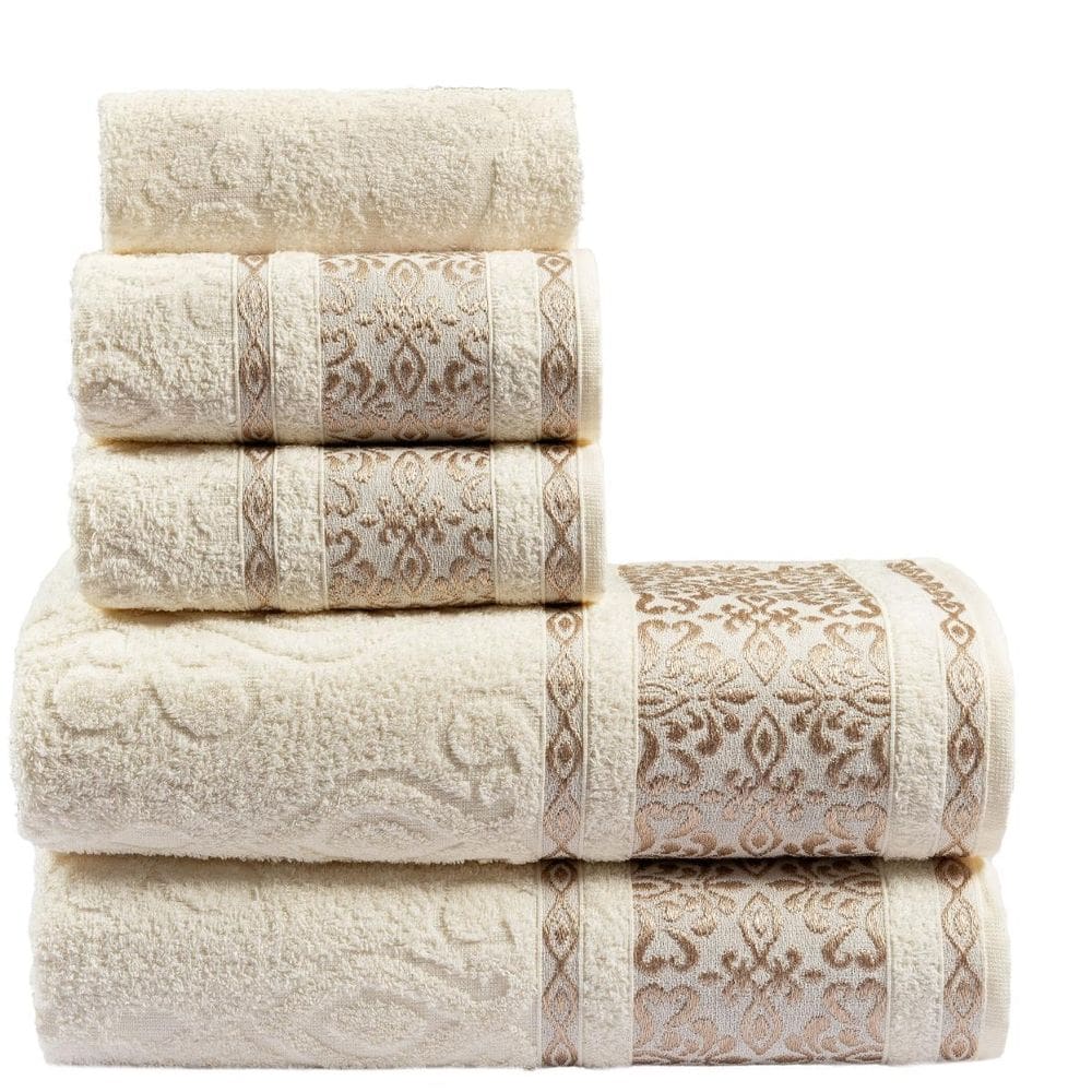 Jogo Toalhas Banho E Rosto Paris 5 Pçs Super Luxo Gigante