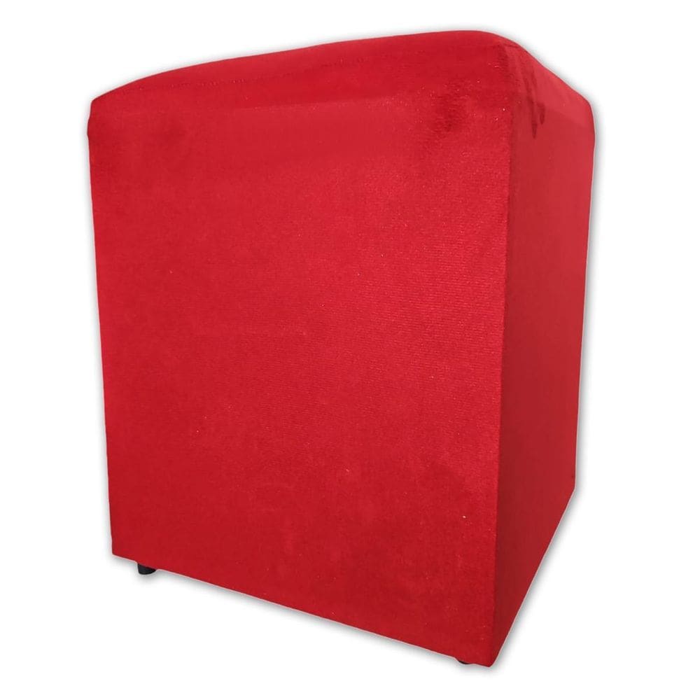 Puff Banqueta Quadrado Cubo Decorativo Vermelho