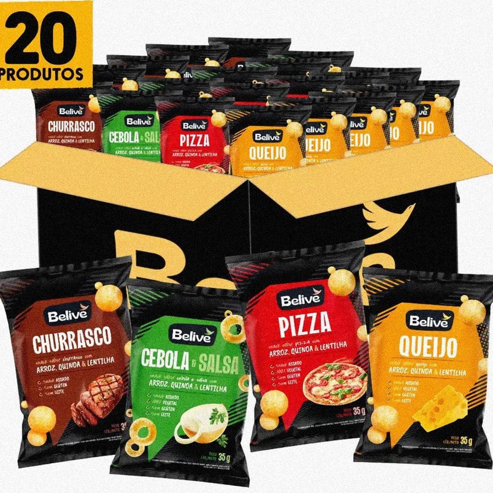 Combo Snacks De Arroz, Quinoa Lentilha Belive 4 Sabores 35G