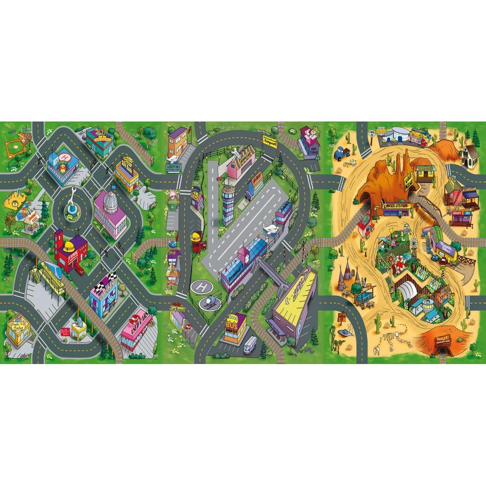 Tapete Infantil Criança Grande Pista Carrinho Hot 2X1M Lona