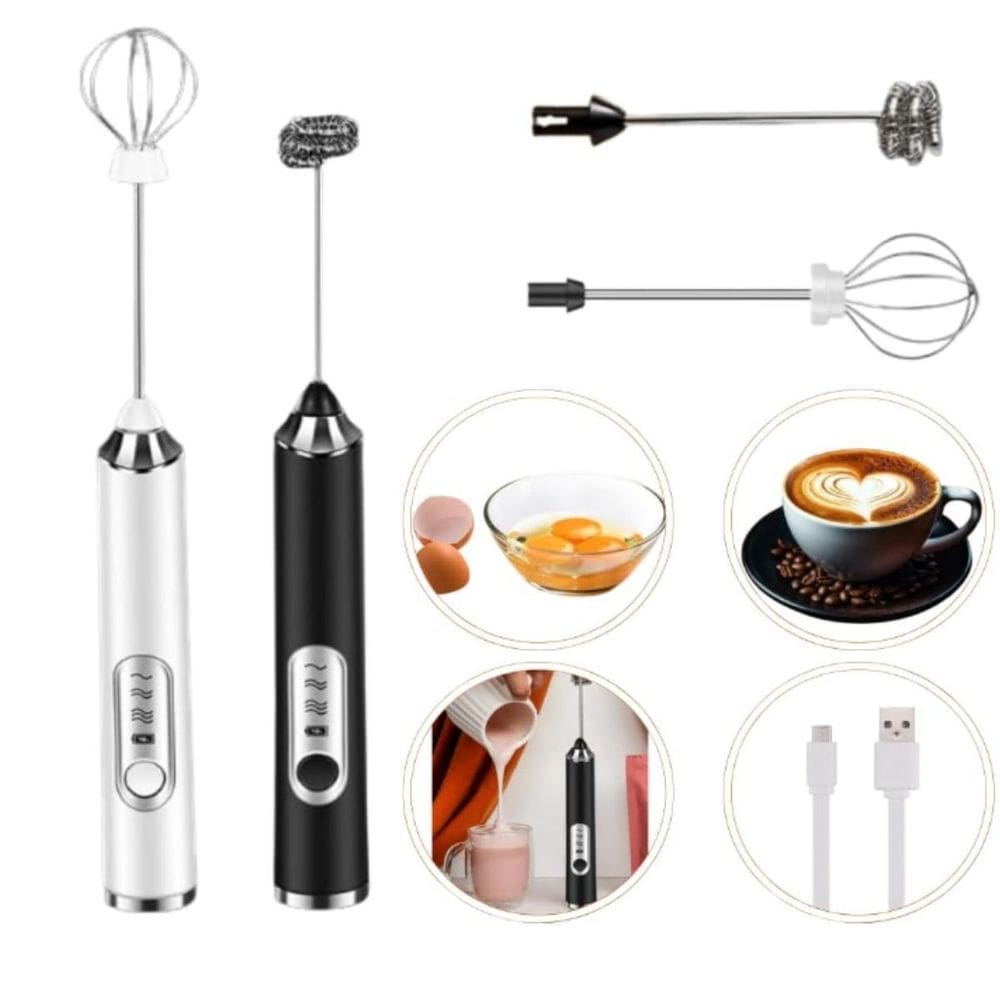 Mini Mixer 2 Em 1 Eletrico Misturador Bebida Espuma Leite