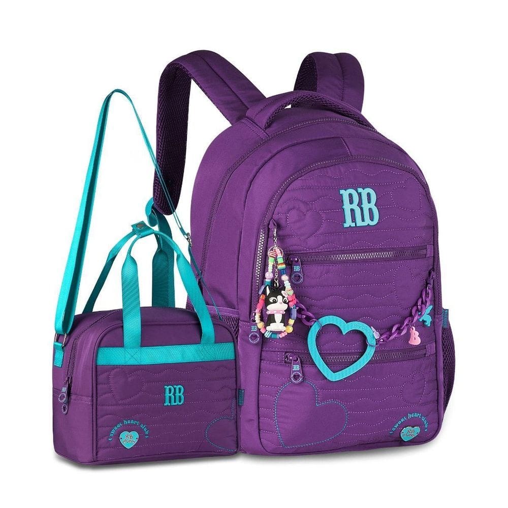 Kit Mochila E Lancheira Rebecca Bonbon Premium Corações