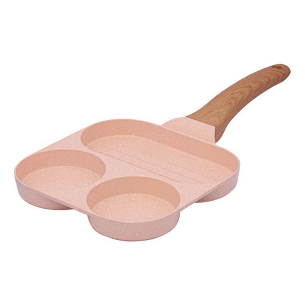 Frigideira 3X1 Ovo Hamburguer Rosa Indução Cerâmica Mimo Sty