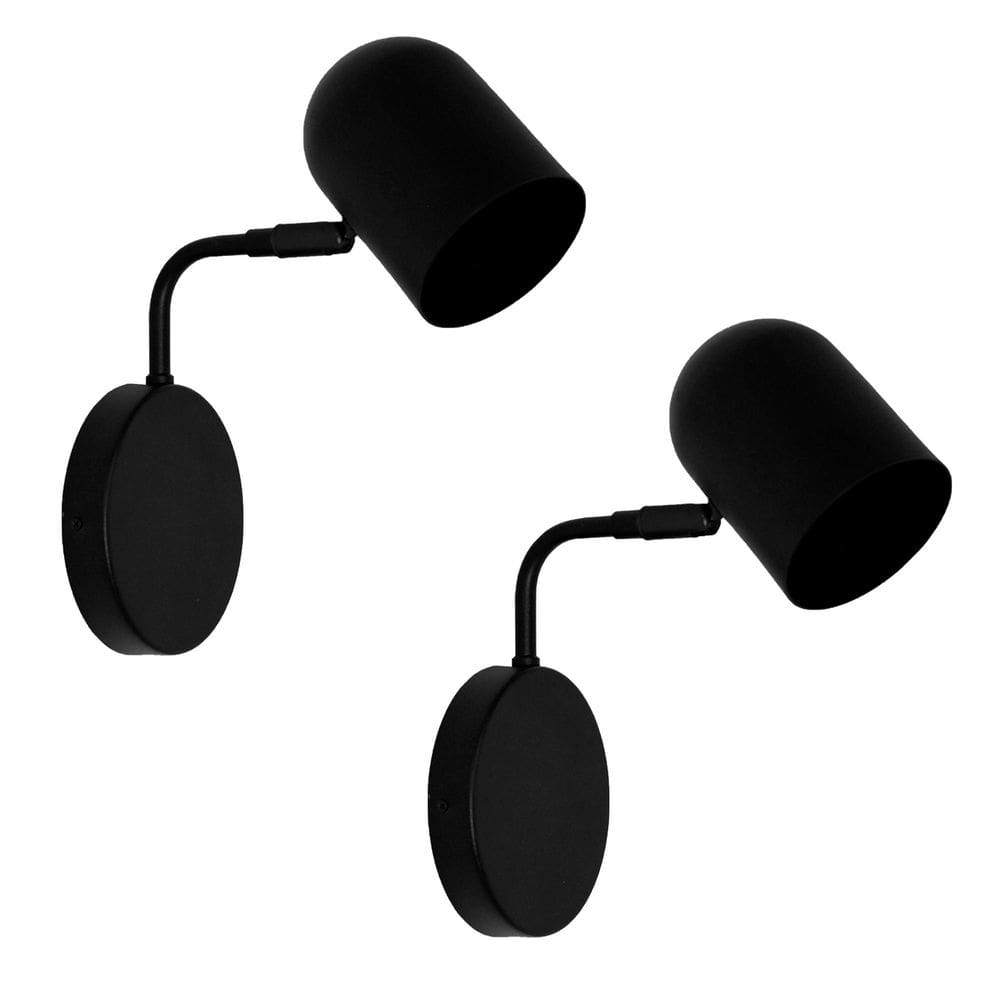 Kit 2 Arandelas Luminária Spot Articulado Escritório Preto