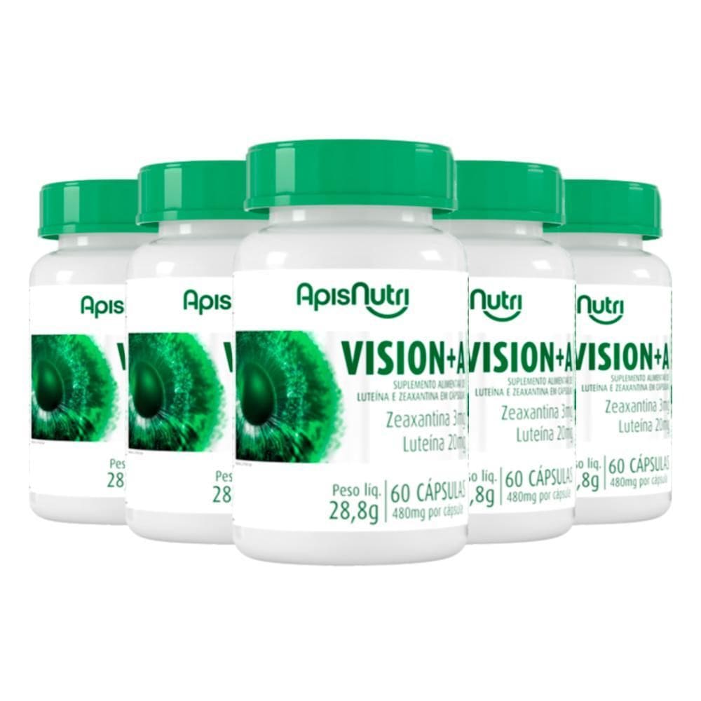 Kit 5 Vision+A Luteína E Zeaxantina Apisnutri 60 Cápsulas