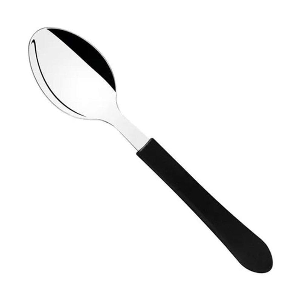 24 Colher De Mesa Inox Tramontina Leme Preto